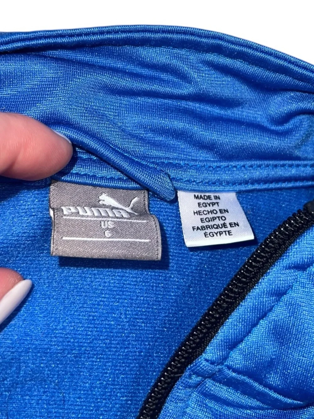 Puma Boys 2-Piece Track Set Blue & Black Zip Jacket Joggers Size 5 - Picture 5 of 12